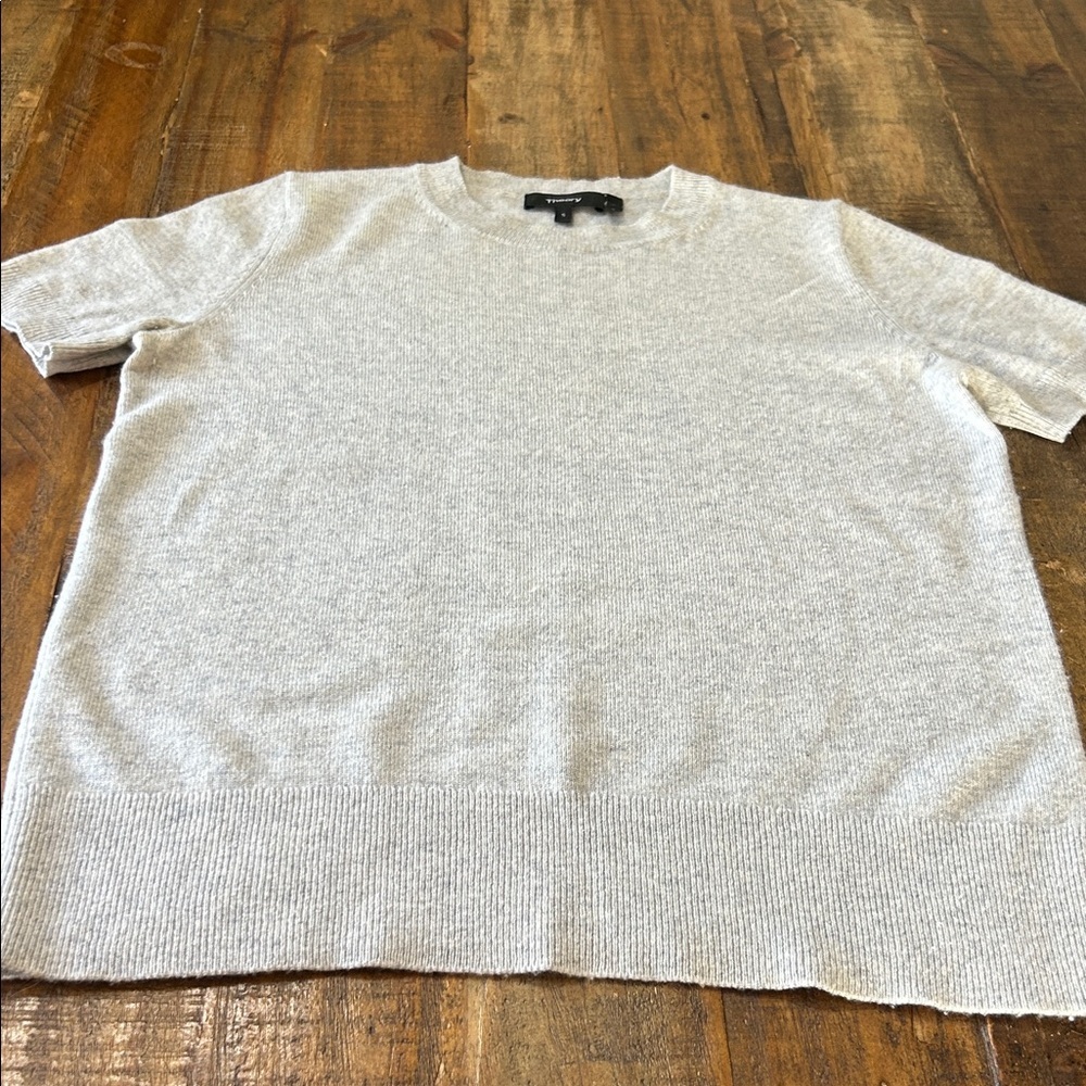 Theory Heather Gray Short Sleeve Top